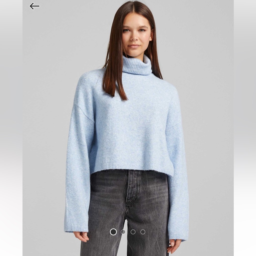 Bershka Light Blue Turtleneck Sweater